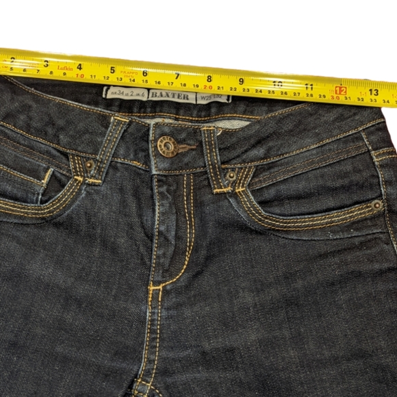 3/$25 TopShop Baxter Moto Straight Leg Dark Wash Jeans size 26x32 - Picture 7 of 15